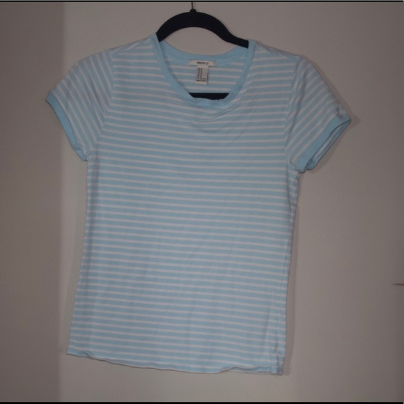 Striped baby blue t-shirt - Picture 1 of 1
